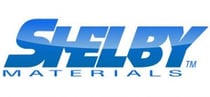 Shelby Materials logo with large blue, all caps SHELBY, followed by Materials below.