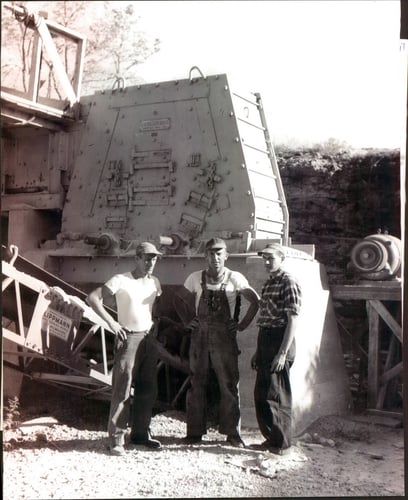 John D Haehl (Co-Founder of Shelby Gravel), Walt VanGordon &amp; Tom Wheeler (Co-Founder of Shelby Gravel). 1948 at Cave Stone (now owned by US Aggregates). This was the quarry they started in 1947, then went on to start Shelby Gravel in 1951.