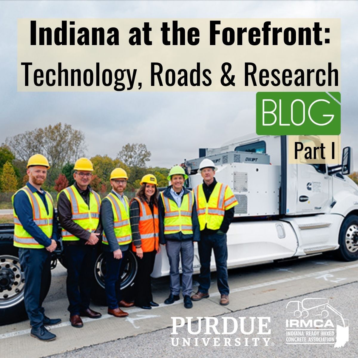 Rob Swanson, Dionysios Aliprantis, Aaron Brovont,  Nadia Gkritza, Steve Pekarek and John Haddock stand in front of the EV truck used in the experiment. (Photo Credit: Purdue University)